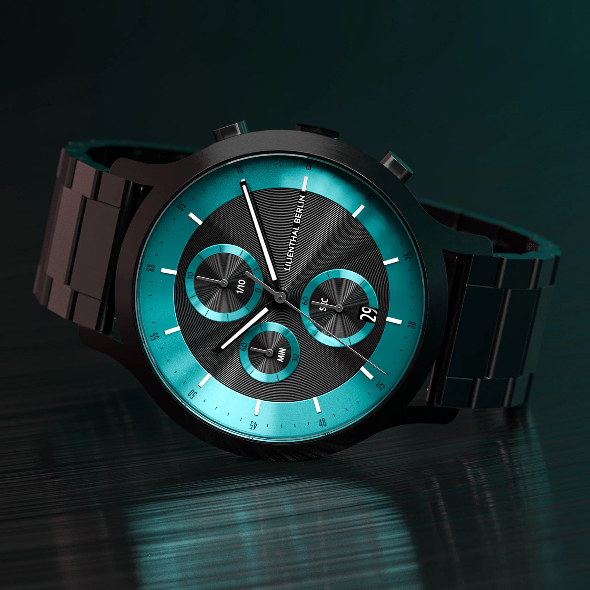 Chronograph LP – Black Cyan - Image 3