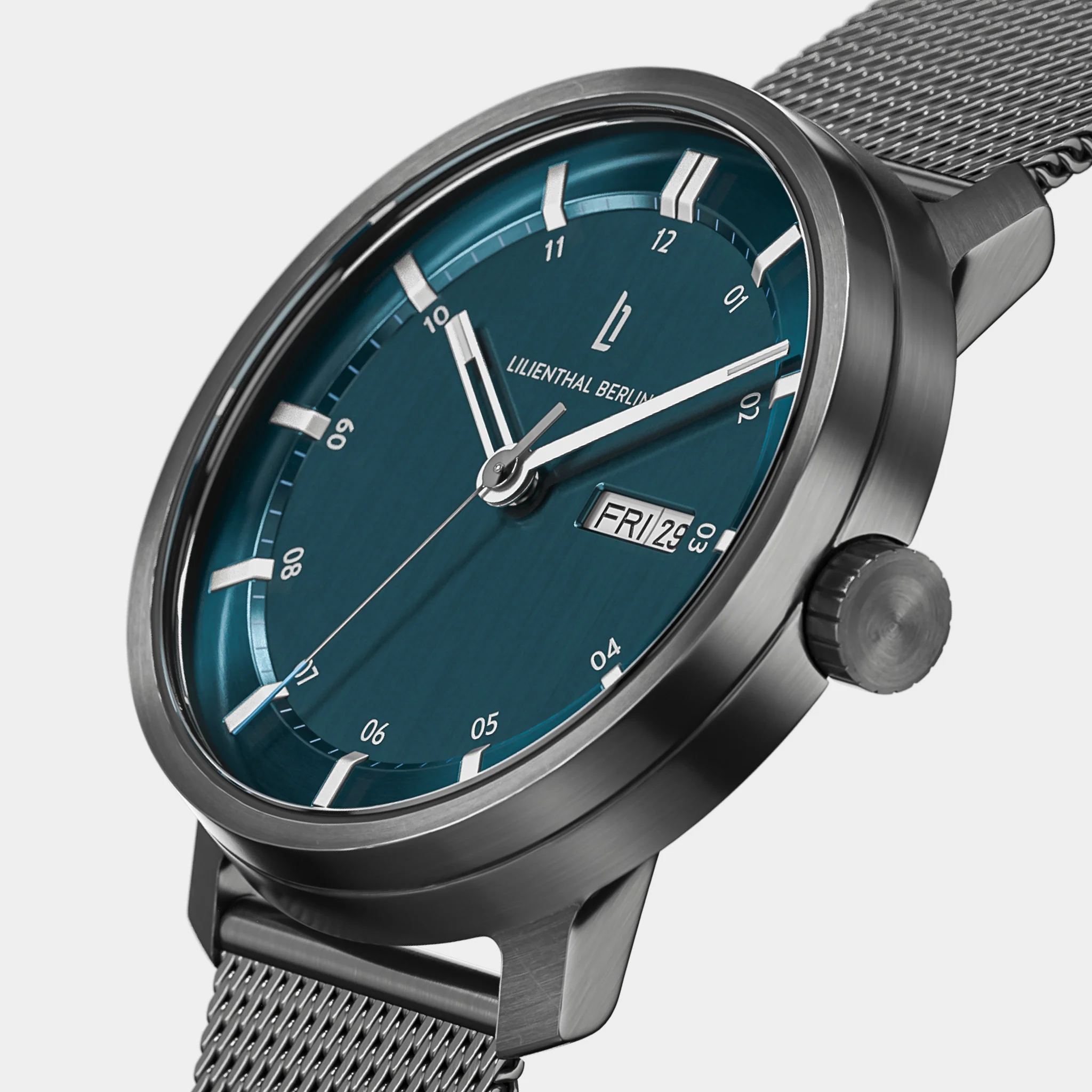 Neolux Day Date – Dark Silver Blue - Image 2
