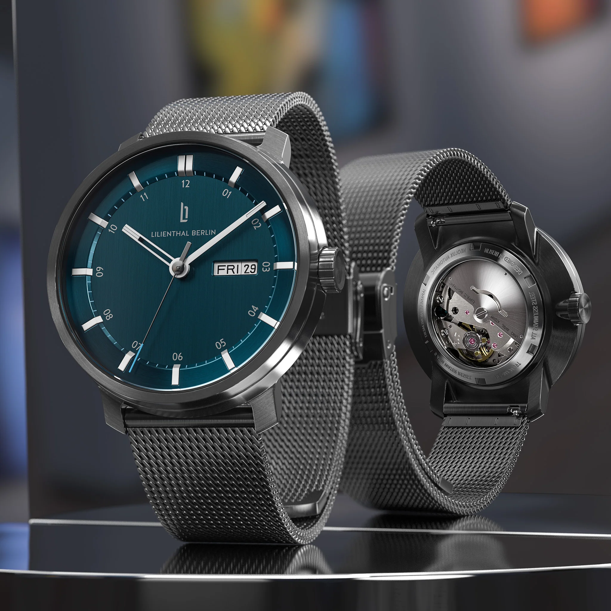Neolux Day Date – Dark Silver Blue - Image 3