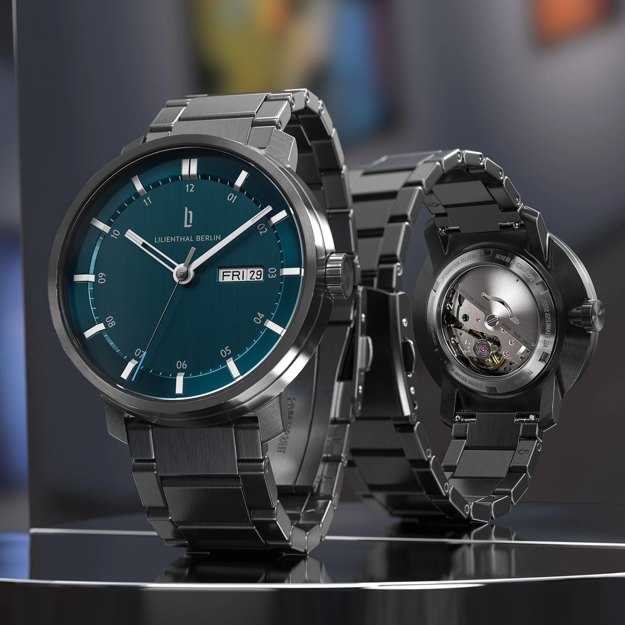 Neolux Day Date – Dark Silver Blue - Image 3
