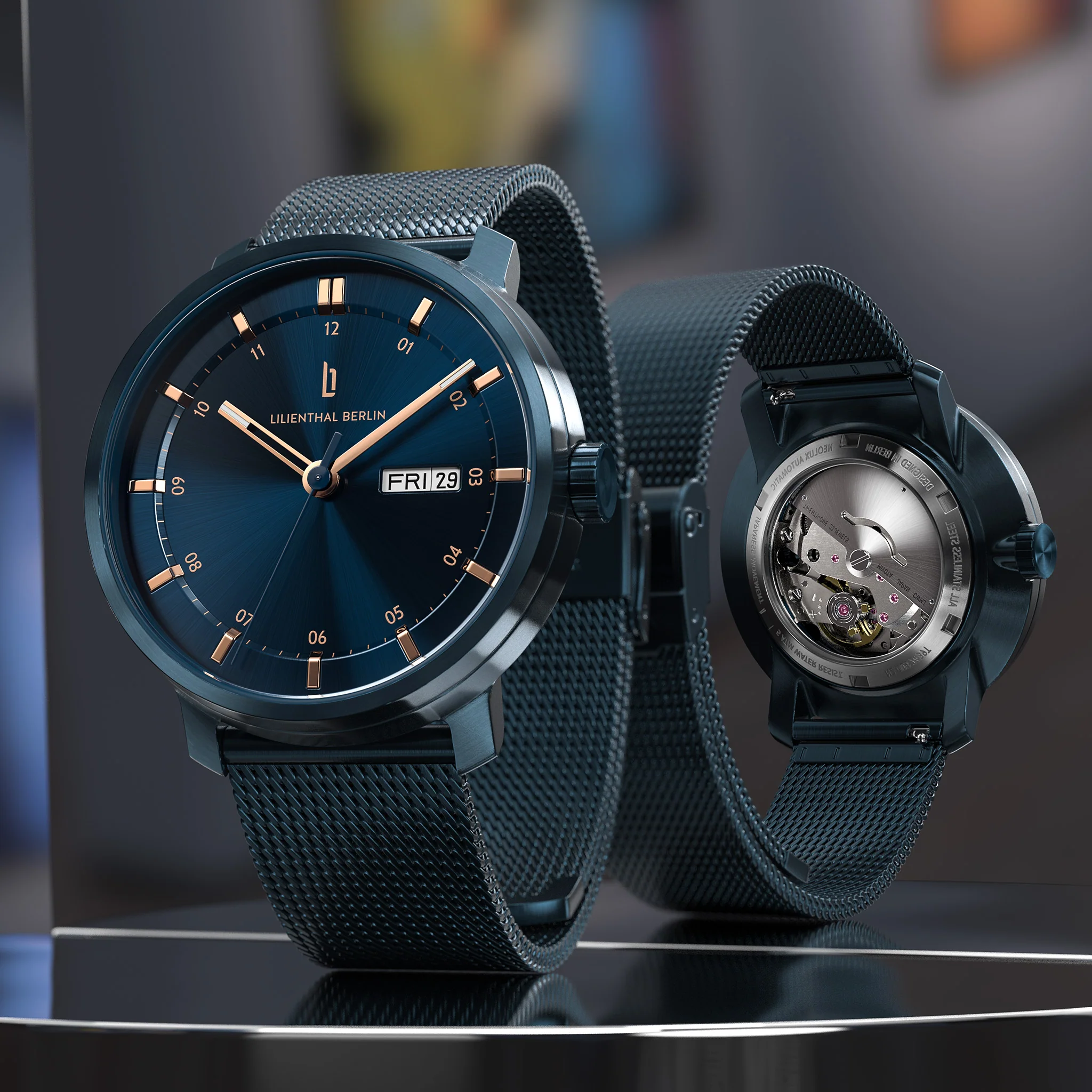 Neolux Day Date – Blue Rose Gold - Image 3