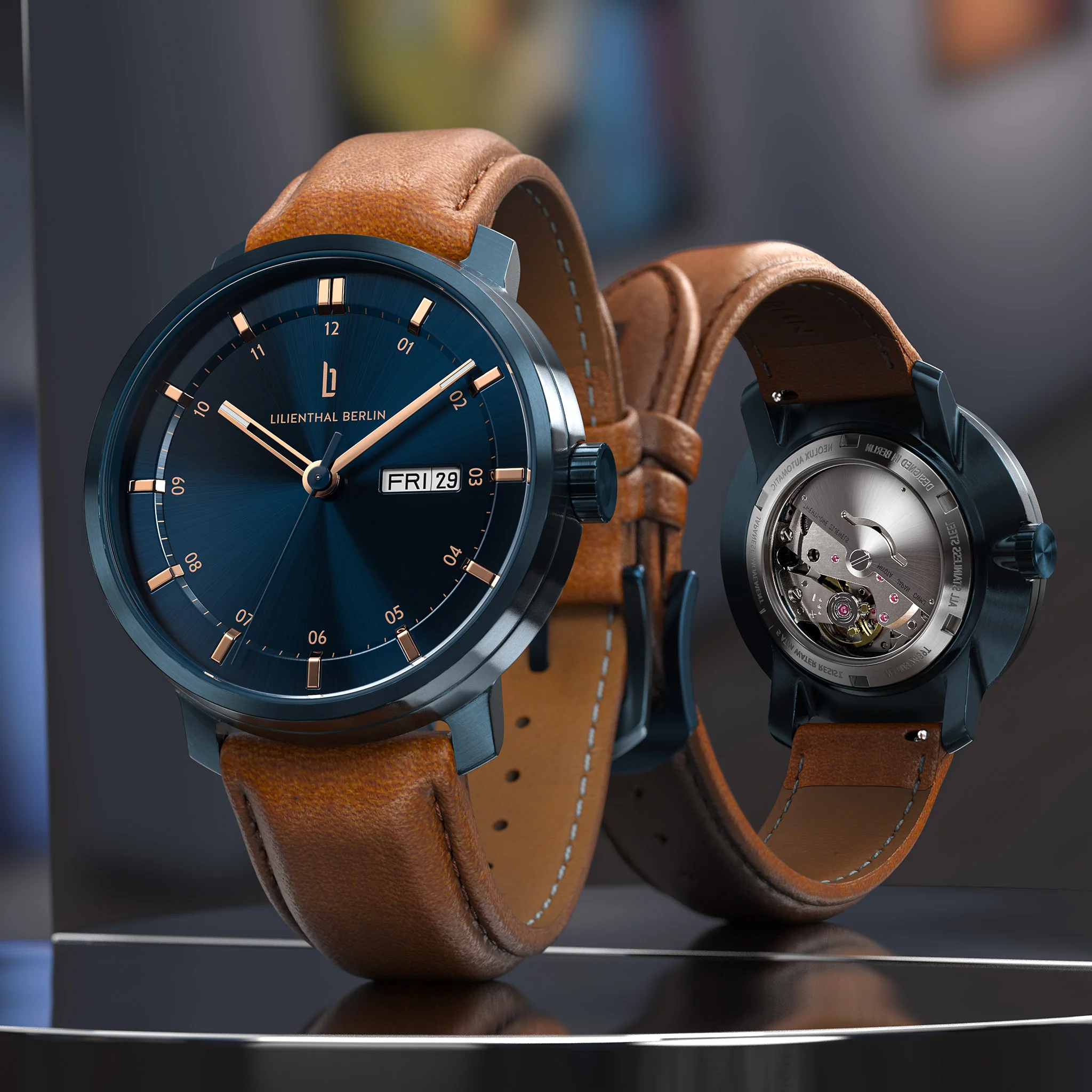 Neolux Day Date – Blue Rose Gold - Image 3