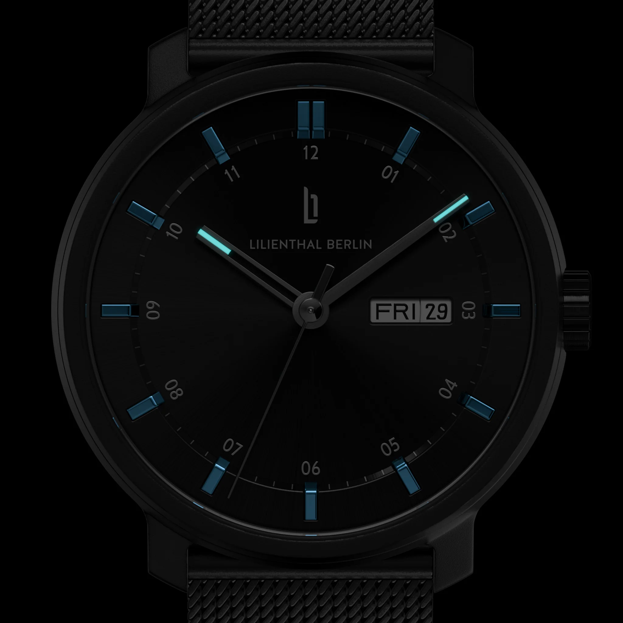 Neolux Day Date – Black Blue - Image 7