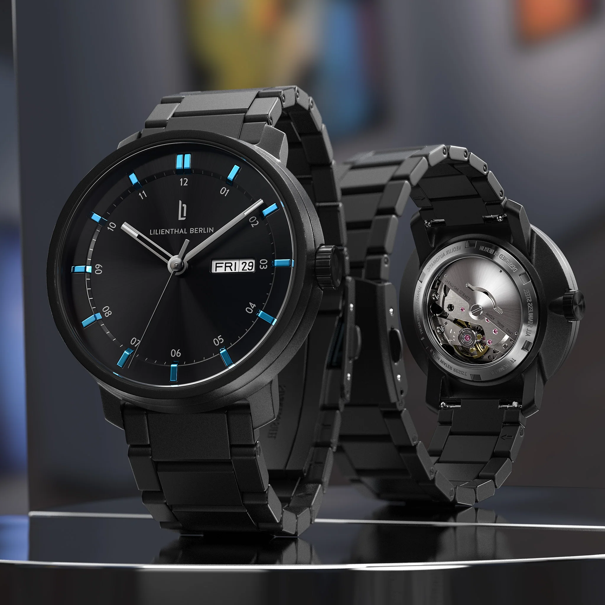 Neolux Day Date – Black Blue - Image 3
